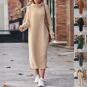 Women's Winter Turtleneck Knitted Sweater Dress