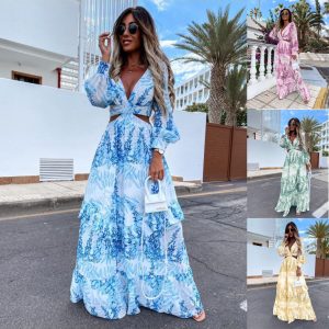 Elegant Women’s Hollow Floor Maxi Dress