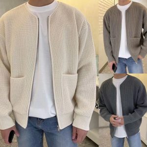 Men's Zip-Up Knitted Cardigan