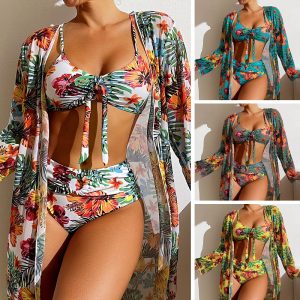 Women’s Long Blouse Split Bikini