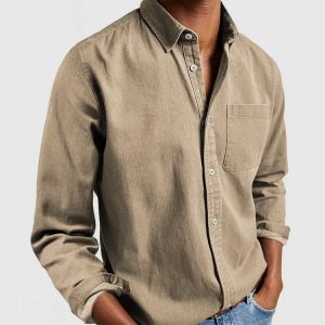 Men's New Long Sleeve Lapel Shirt