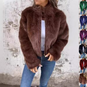 Women's Stand Collar Plush Jacket