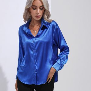 European And American Satin Shirt Women's Satin