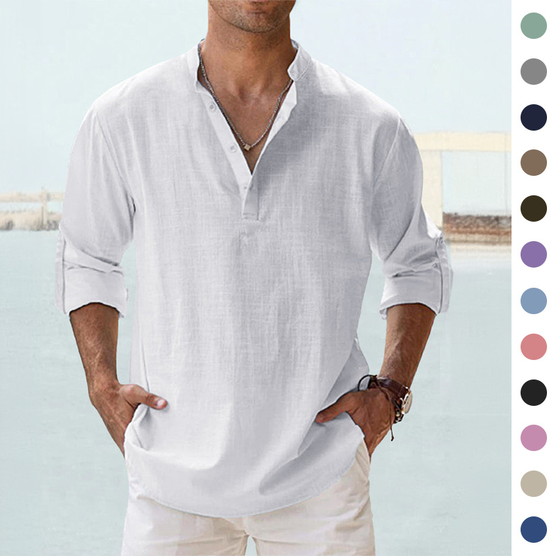 Men's Casual Cotton Linen Shirt