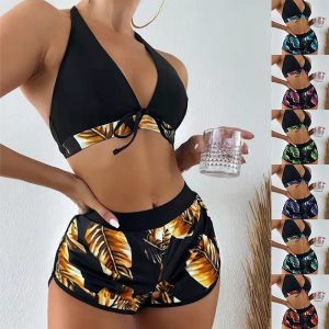 Women’s 3-Piece Leaf Print Bikini