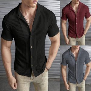 Men's Casual Slim Fit Short Sleeve Tops