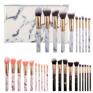 10-Piece Marble Makeup Brush Set