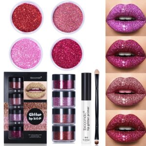 Lips Makeup, Diamond Glitter Lip Gloss Kit