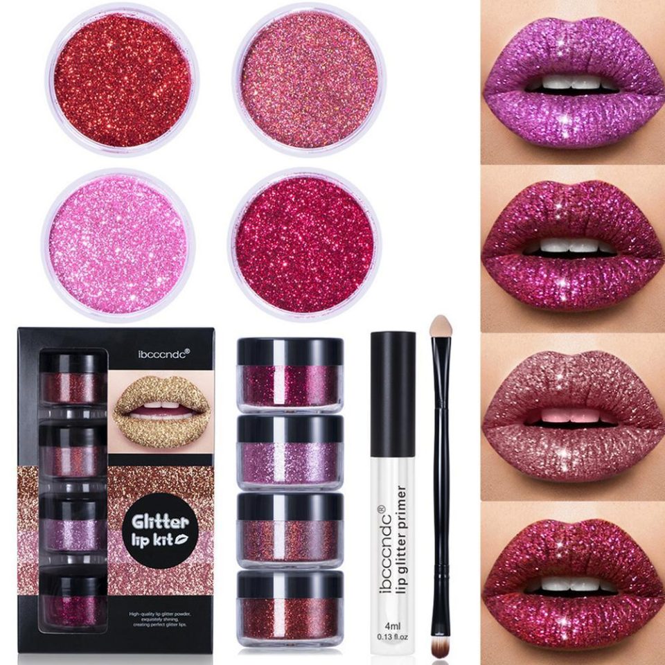 Lips Makeup, Diamond Glitter Lip Gloss Kit