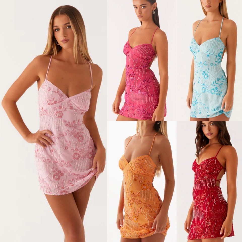Women’s Sequined Backless Sling Dress