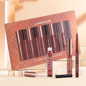 Matte Lipstick & Liner Set - Long Lasting Waterproof Makeup