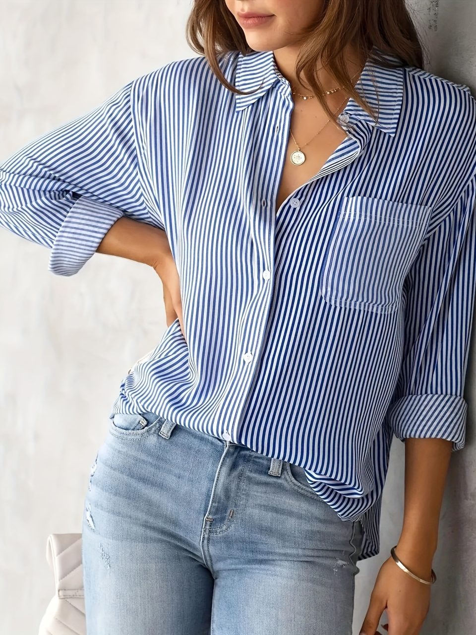 Ladies' Shirt, Classic Striped